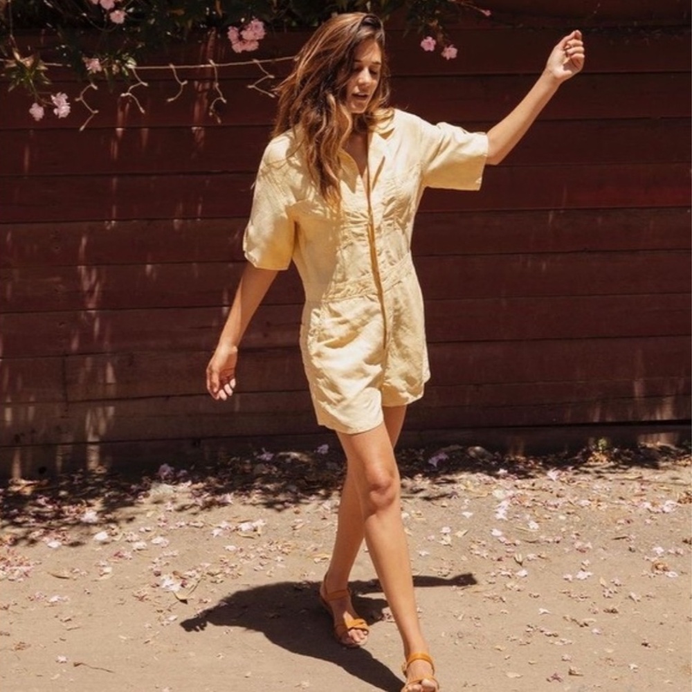 Christy Dawn Romper in Yellow